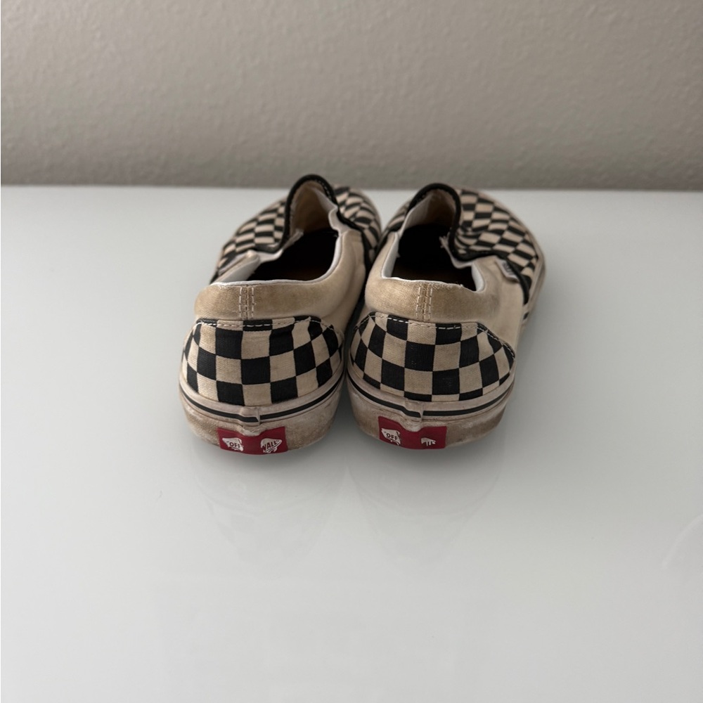 Vans Black and Cream Checkerboard Slip-Ons - Picture 3 of 5